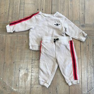 River island brown ribbed NYC jogger set